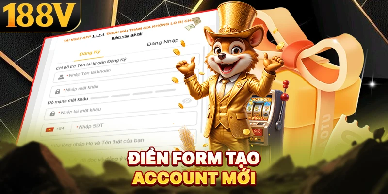 Điền form tạo account mới